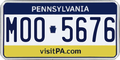 PA license plate MOO5676