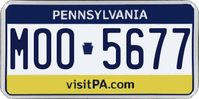 PA license plate MOO5677