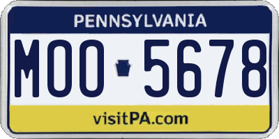 PA license plate MOO5678