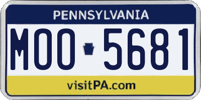 PA license plate MOO5681