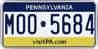 PA license plate MOO5684
