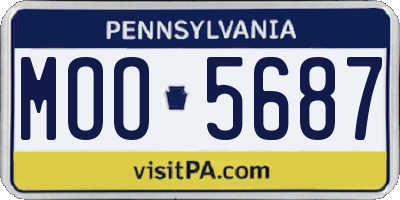 PA license plate MOO5687