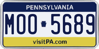 PA license plate MOO5689