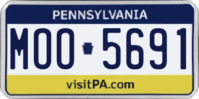 PA license plate MOO5691