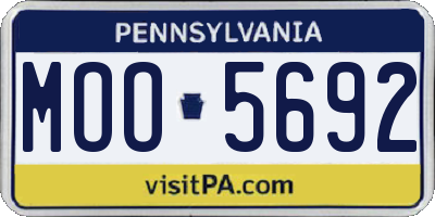 PA license plate MOO5692