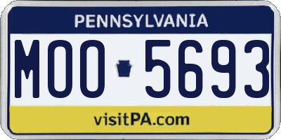 PA license plate MOO5693