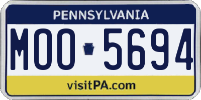 PA license plate MOO5694
