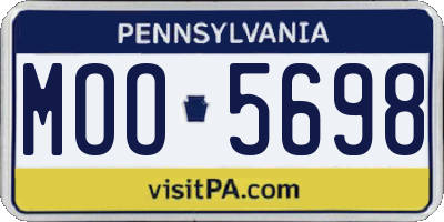 PA license plate MOO5698