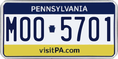 PA license plate MOO5701