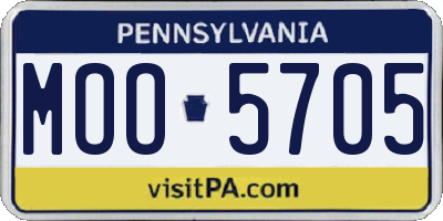 PA license plate MOO5705