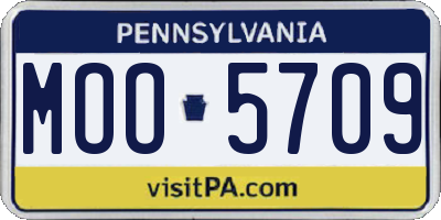 PA license plate MOO5709