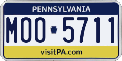 PA license plate MOO5711