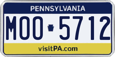 PA license plate MOO5712