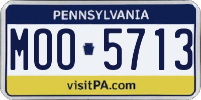 PA license plate MOO5713