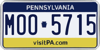 PA license plate MOO5715