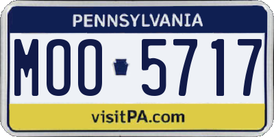 PA license plate MOO5717