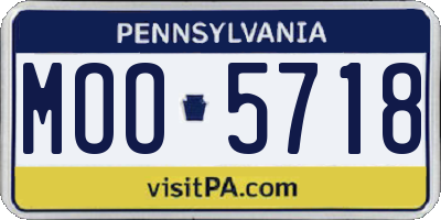 PA license plate MOO5718
