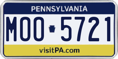 PA license plate MOO5721