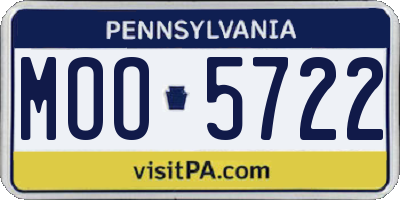 PA license plate MOO5722
