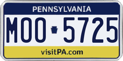 PA license plate MOO5725