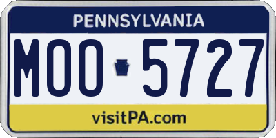 PA license plate MOO5727