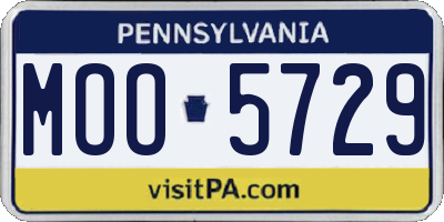 PA license plate MOO5729