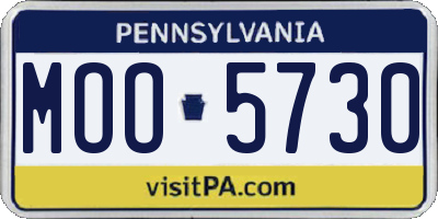 PA license plate MOO5730