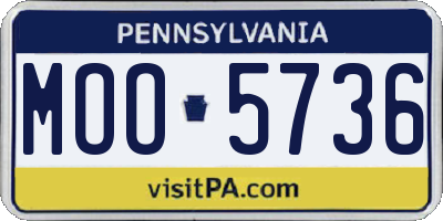 PA license plate MOO5736