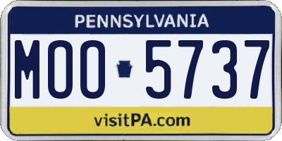 PA license plate MOO5737