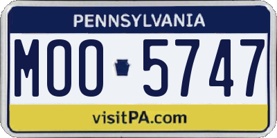 PA license plate MOO5747