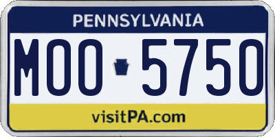 PA license plate MOO5750