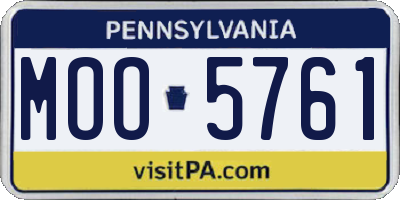 PA license plate MOO5761
