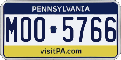PA license plate MOO5766