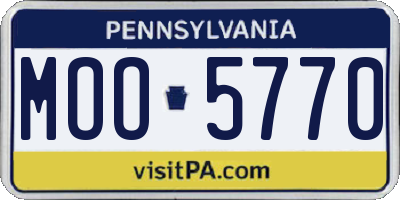 PA license plate MOO5770