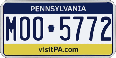 PA license plate MOO5772