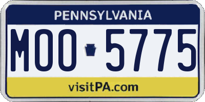 PA license plate MOO5775