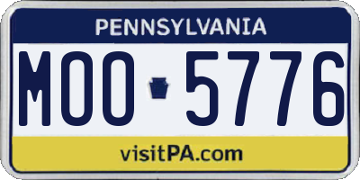 PA license plate MOO5776