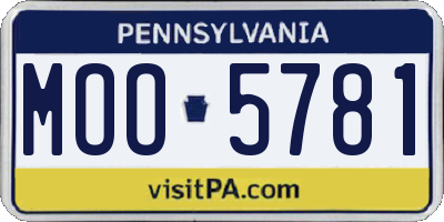 PA license plate MOO5781