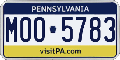 PA license plate MOO5783