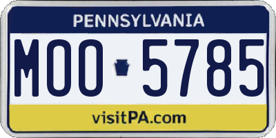 PA license plate MOO5785