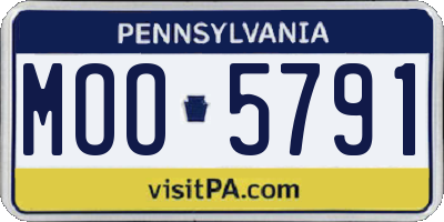 PA license plate MOO5791