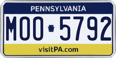 PA license plate MOO5792