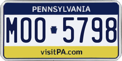 PA license plate MOO5798