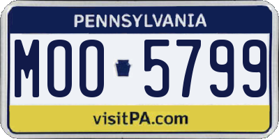 PA license plate MOO5799