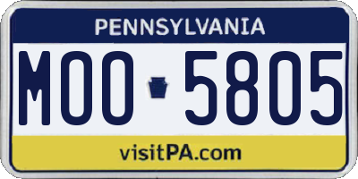 PA license plate MOO5805