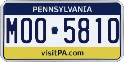 PA license plate MOO5810