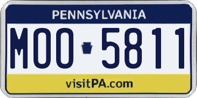 PA license plate MOO5811