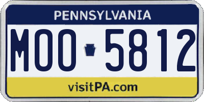 PA license plate MOO5812