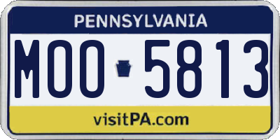PA license plate MOO5813