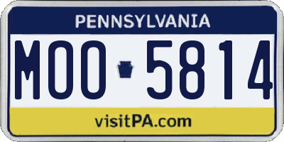PA license plate MOO5814